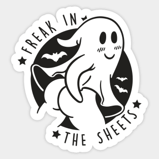 Freak in the sheets Funny Halloween Ghost Sticker